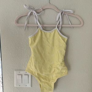 Like New Yellow Eyelet Jacks One Piece